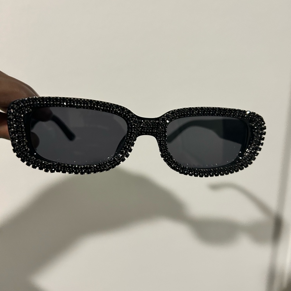 Black Rhinestone Sunglasses - Picture 4 of 5
